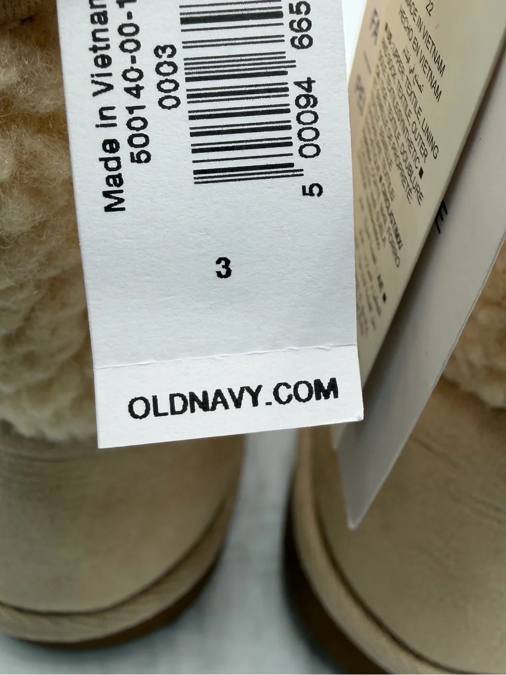 Old Navy Sherpa Adora Boots Girls Youth Size 3 Beige Cozy Winter NWT